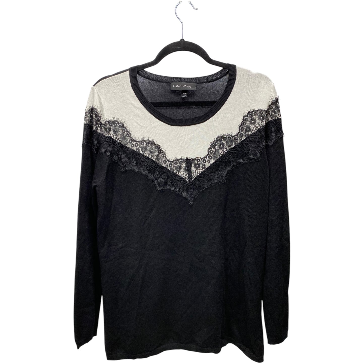 Top Long Sleeve By Lane Bryant In Black & White, Size: L