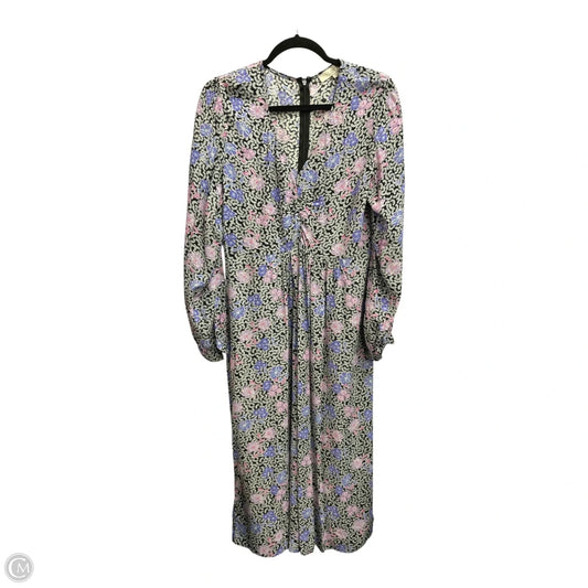 Dress Casual Midi By Loft In Floral Print, Size: 4