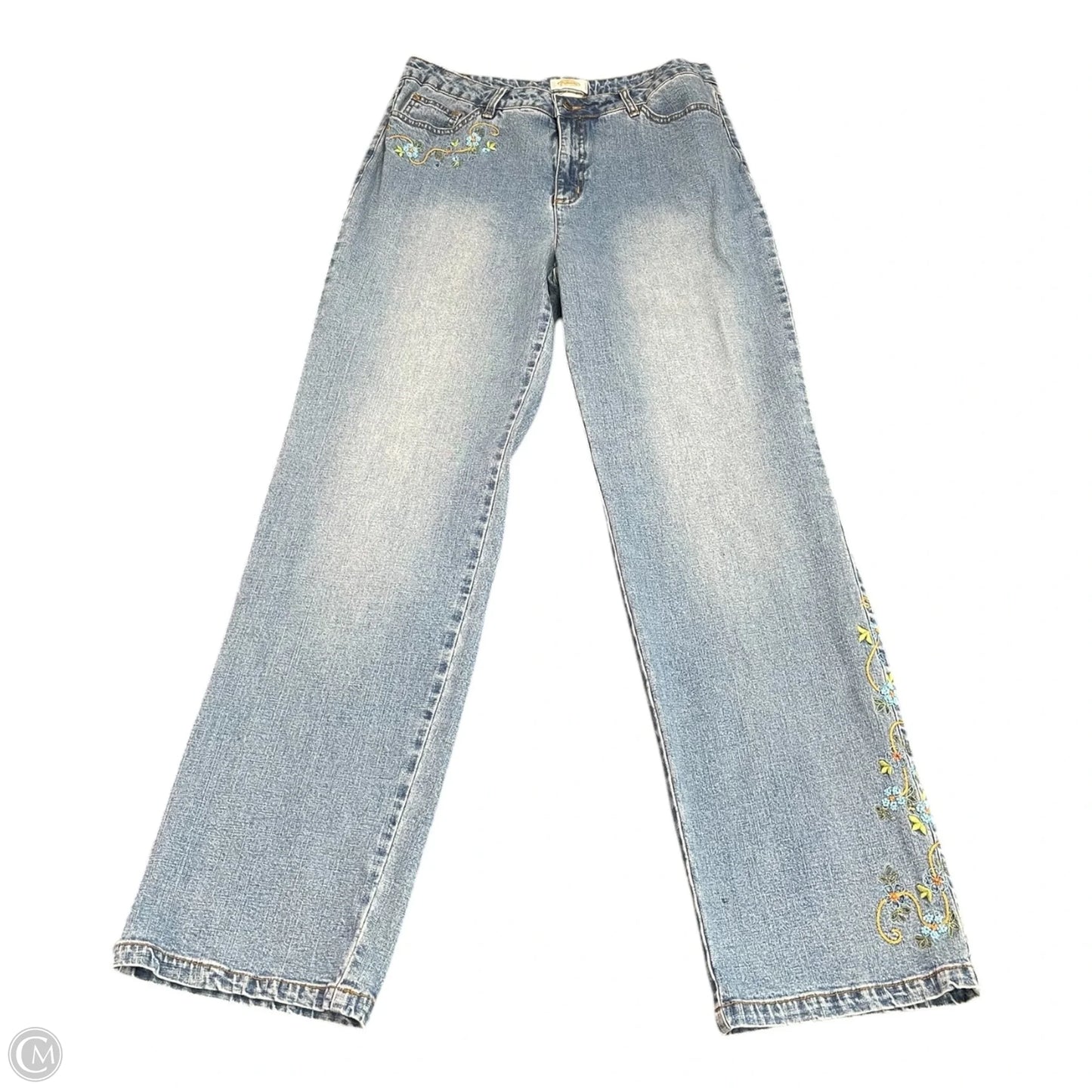 Jeans Straight By Talbots In Blue Denim, Size: 12
