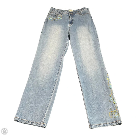Jeans Straight By Talbots In Blue Denim, Size: 12