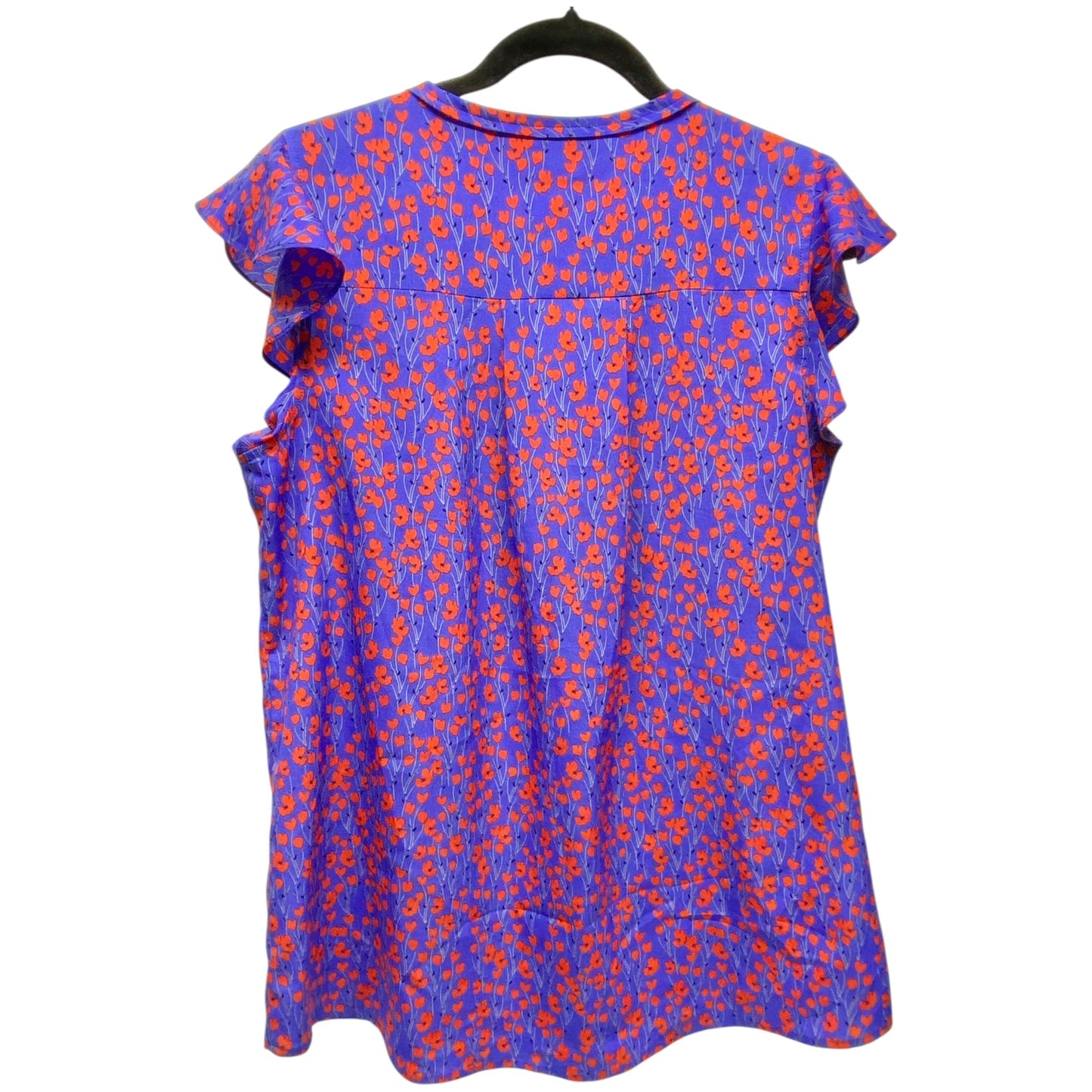 Top Short Sleeve By Cabi In Blue & Red, Size: M