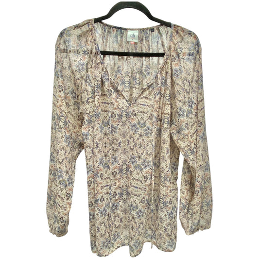 Top Long Sleeve By Cabi In Floral Print, Size: M