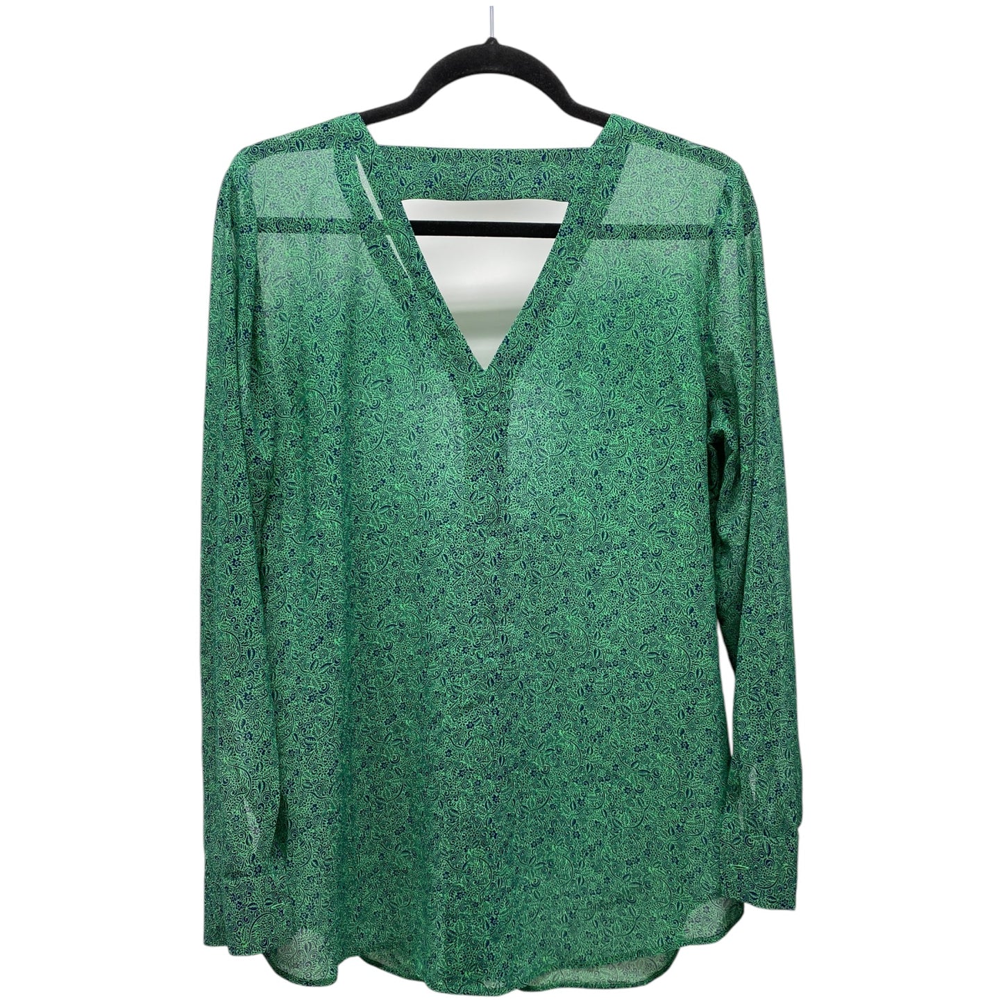 Top Long Sleeve By Cabi In Blue & Green, Size: M