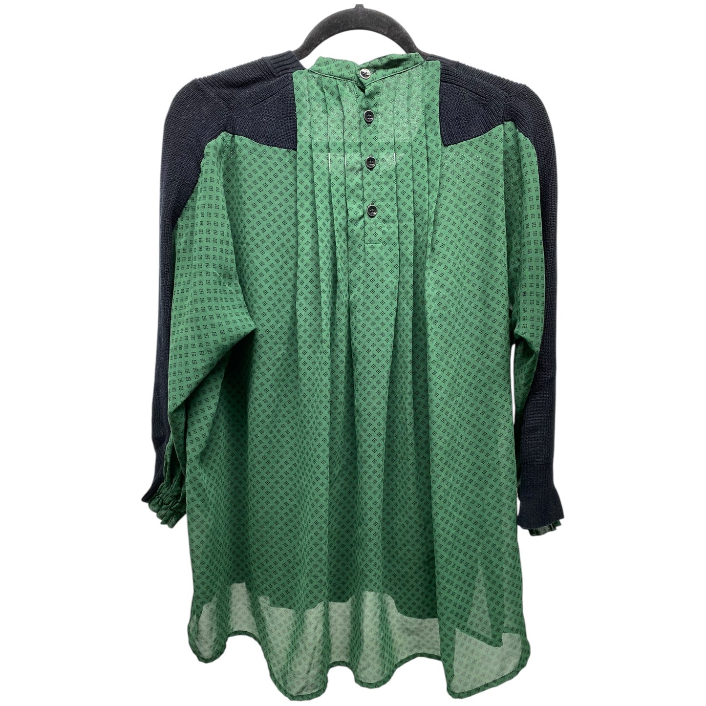 Top Long Sleeve By Cabi In Black & Green, Size: M