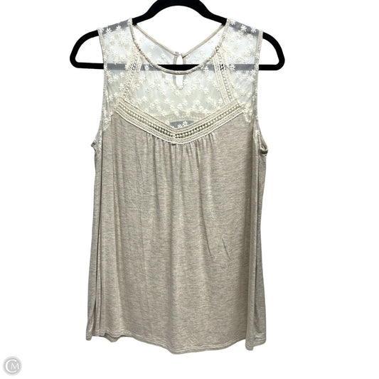 Top Sleeveless By Loveappella In Beige, Size: L