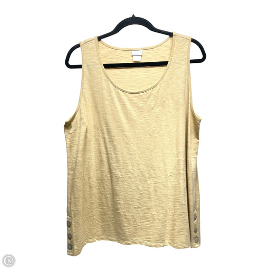 Top Sleeveless By Chicos In Tan, Size: L