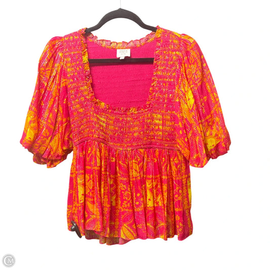 Blouse Short Sleeve By hemant & nandita -  In Floral Print, Size: S