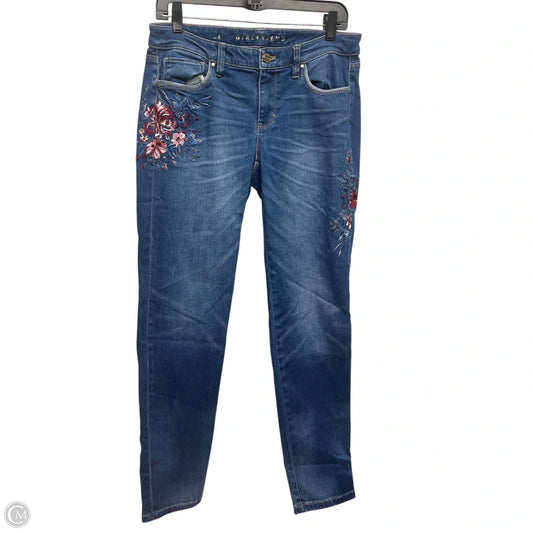 Jeans Boyfriend By White House Black Market In Floral Print, Size: 4