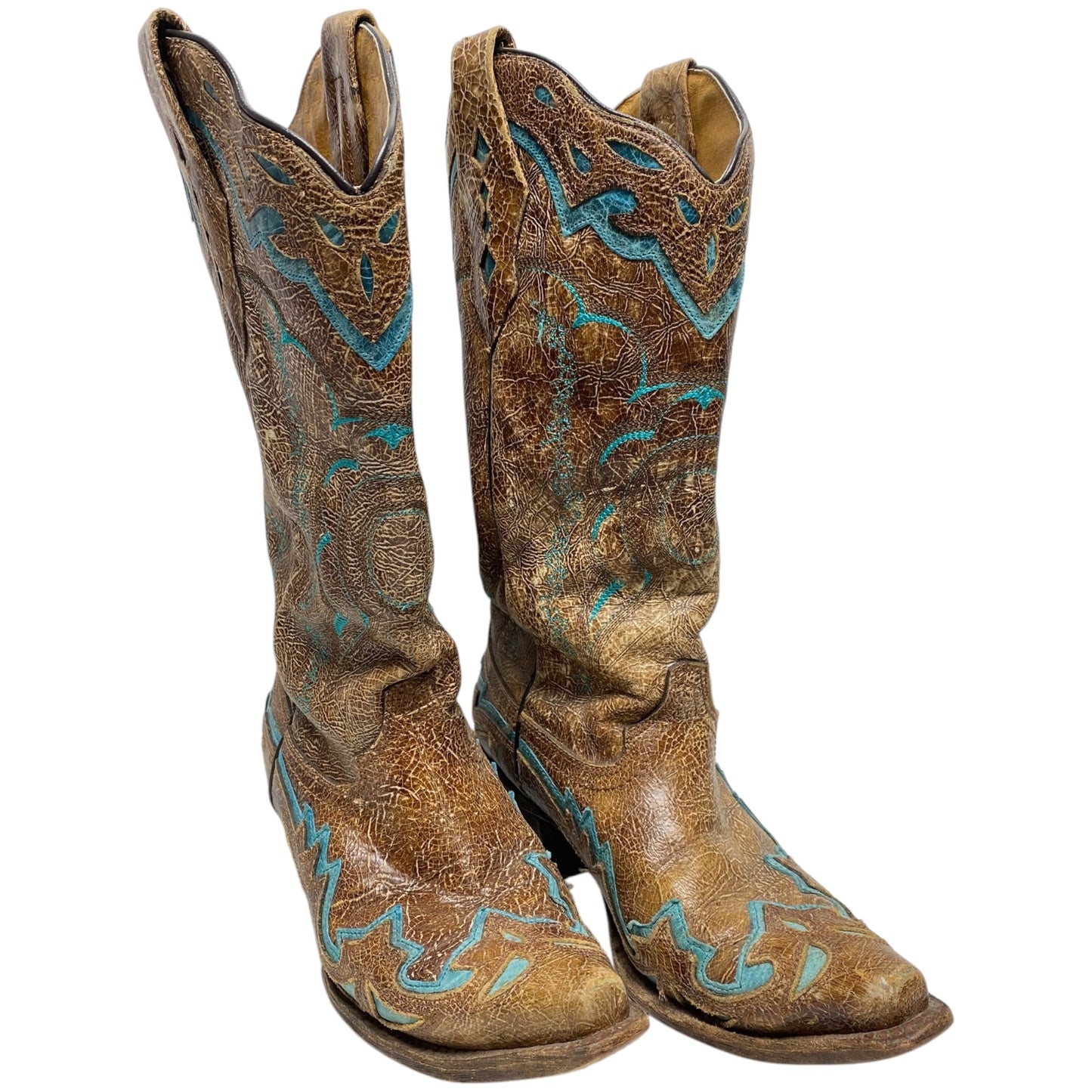 Boots Western By Corral In Blue & Brown, Size: 8.5