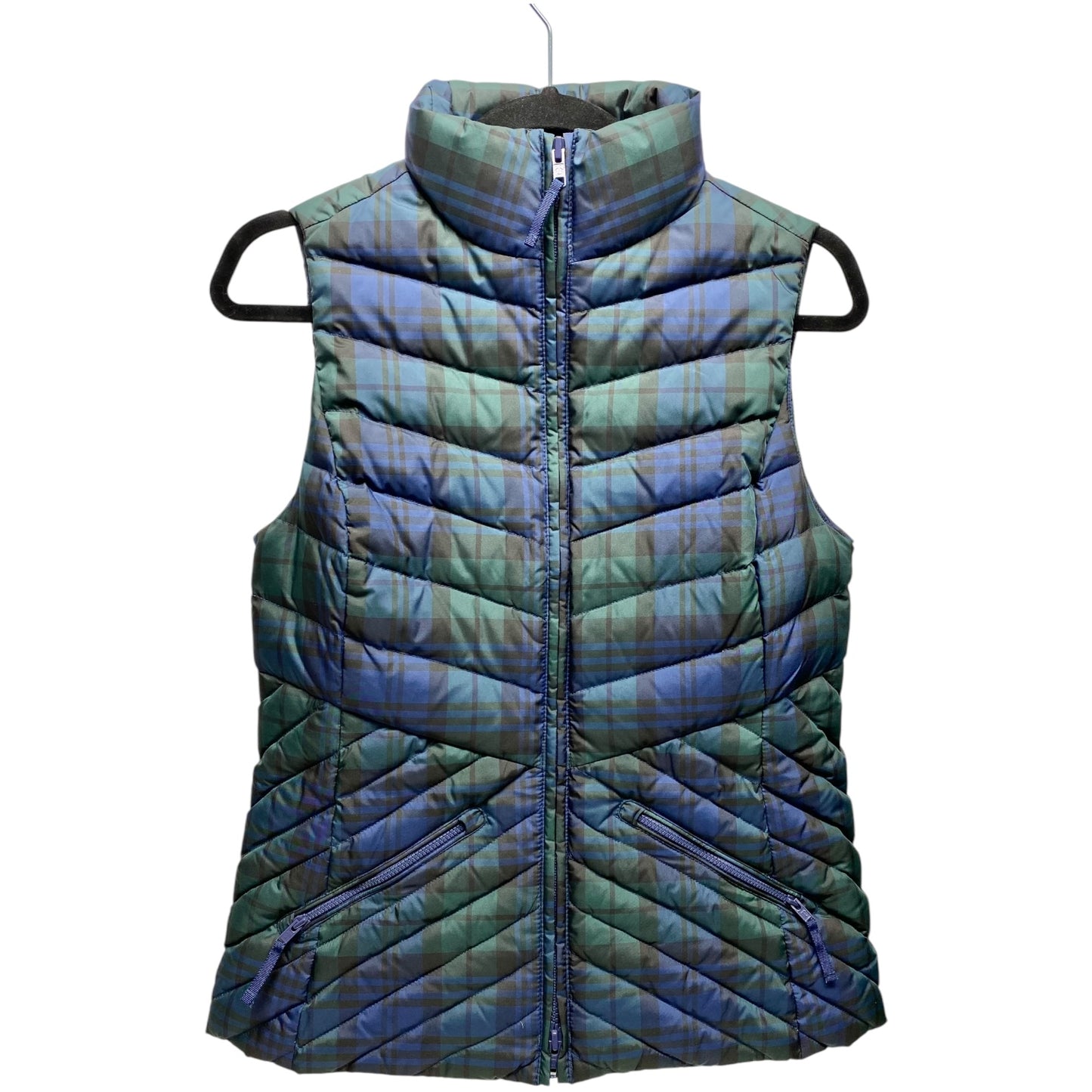 Vest Puffer & Quilted By Talbots In Blue & Green, Size: Xs