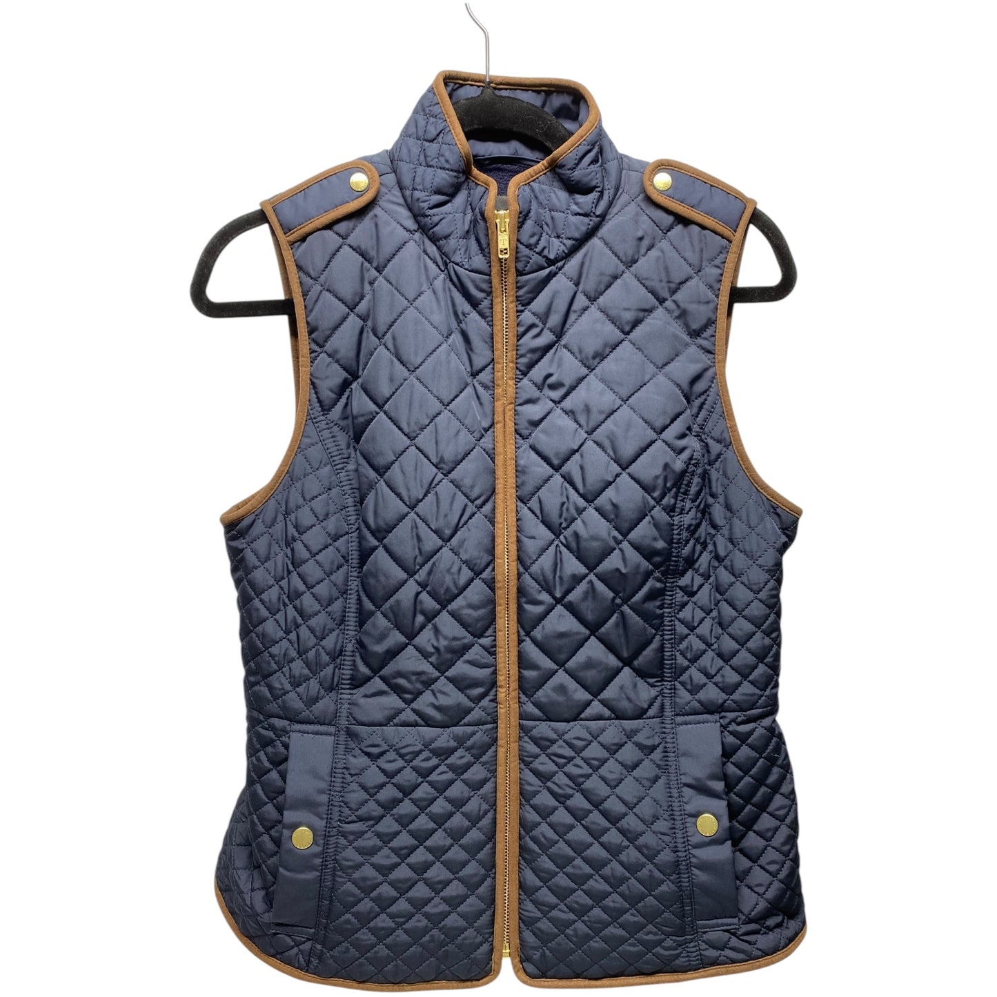 Vest Puffer & Quilted By Talbots In Blue & Brown, Size: Xs