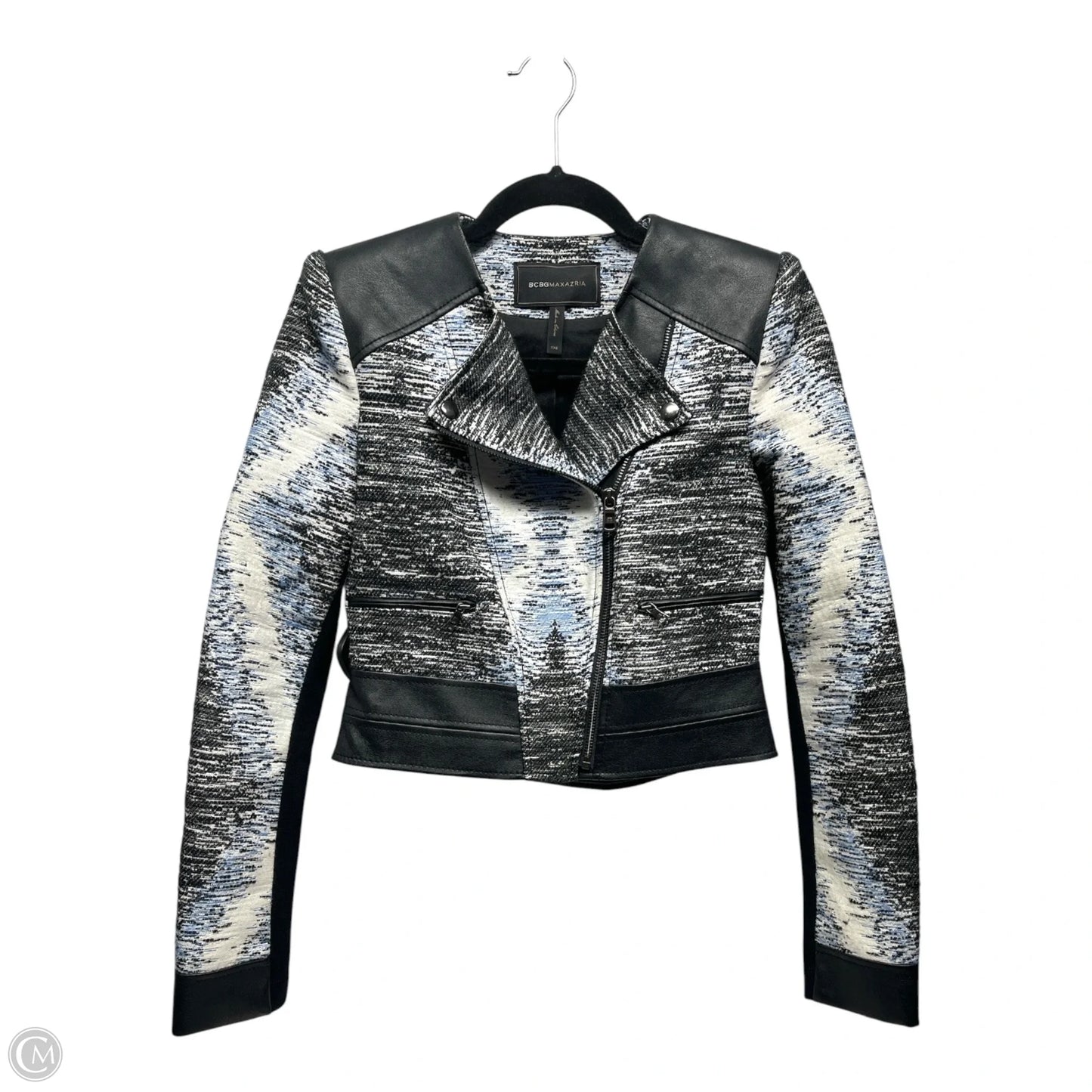 Blazer By Bcbgmaxazria In Black & Blue, Size: Xxs