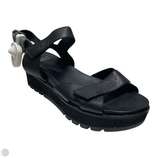 Sandals Heels Wedge By Eileen Fisher In Black, Size: 9.5