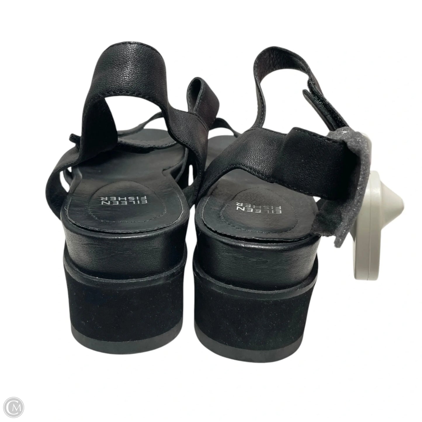 Sandals Heels Wedge By Eileen Fisher In Black, Size: 9.5