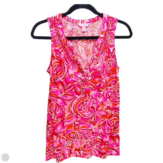 Top Sleeveless Designer By Lilly Pulitzer In Orange & Pink, Size: M