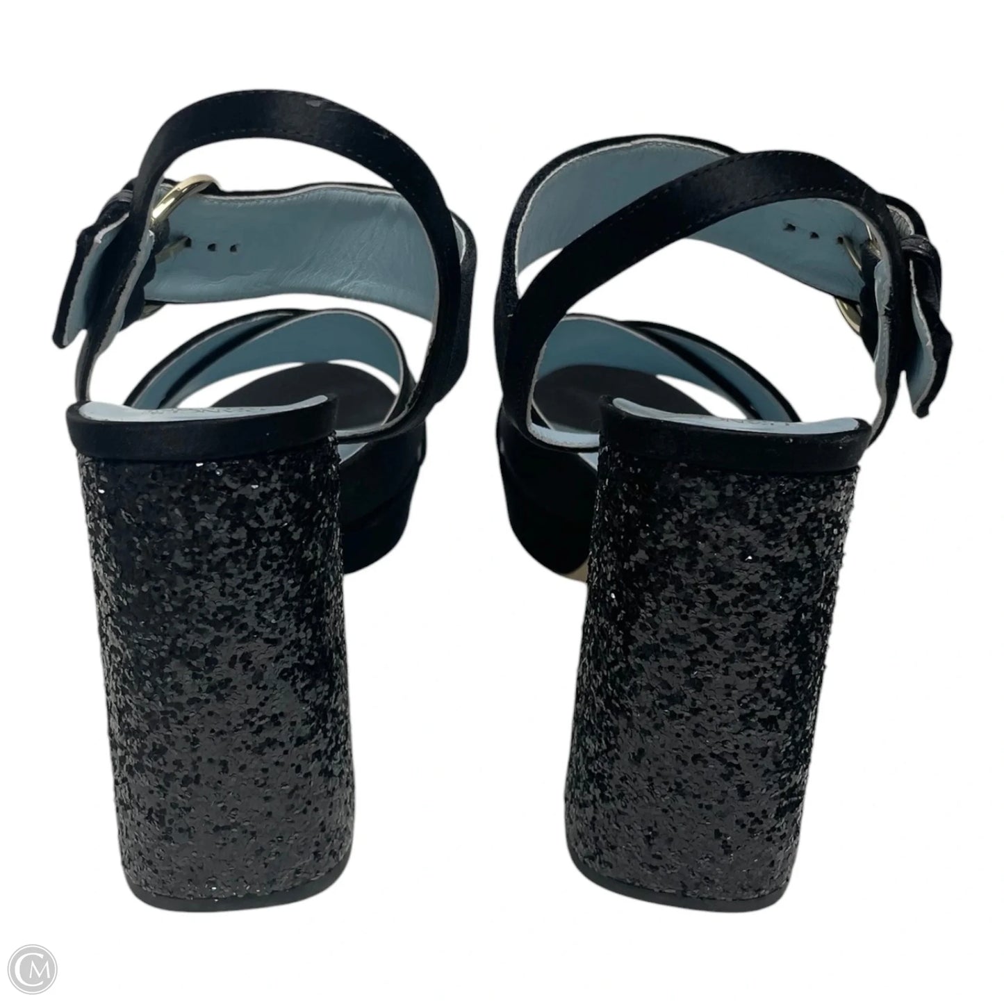 Sandals Heels Block By Franco Sarto In Black & Blue, Size: 8