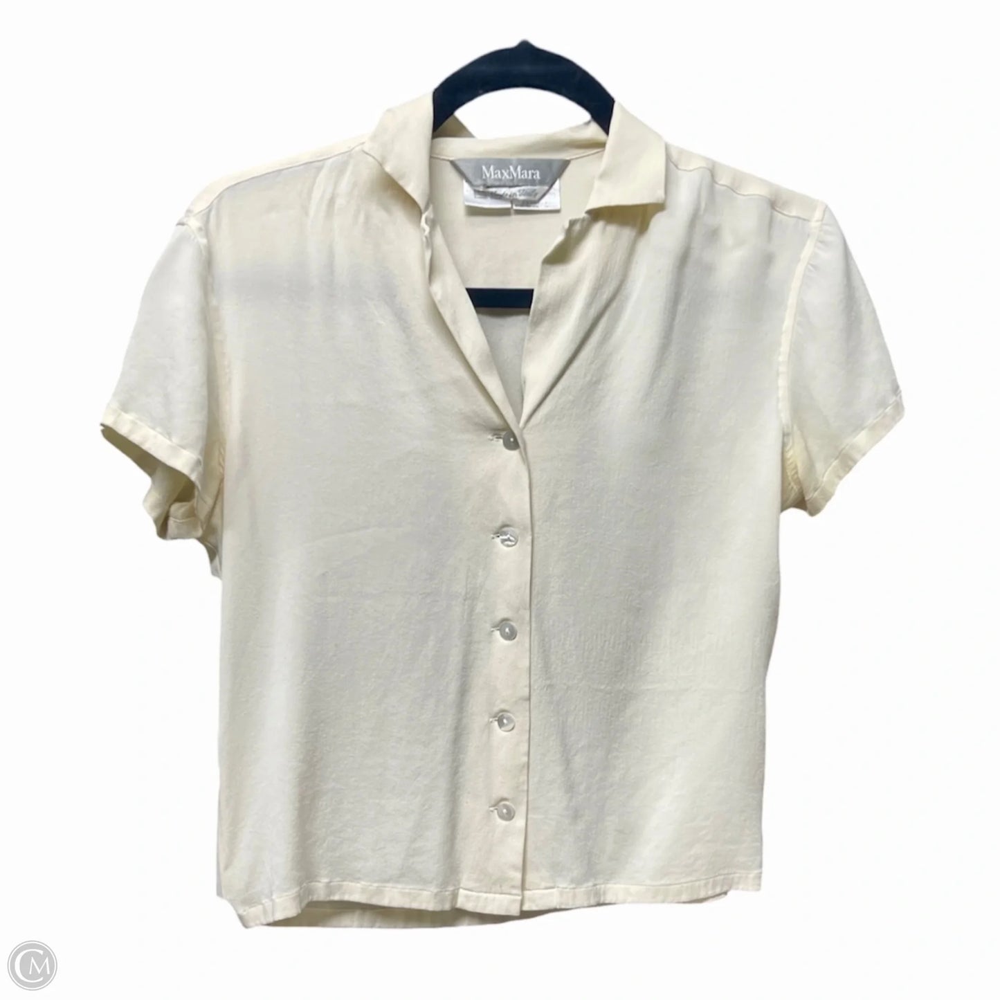 Blouse Designer By Max Mara In Cream, Size: S