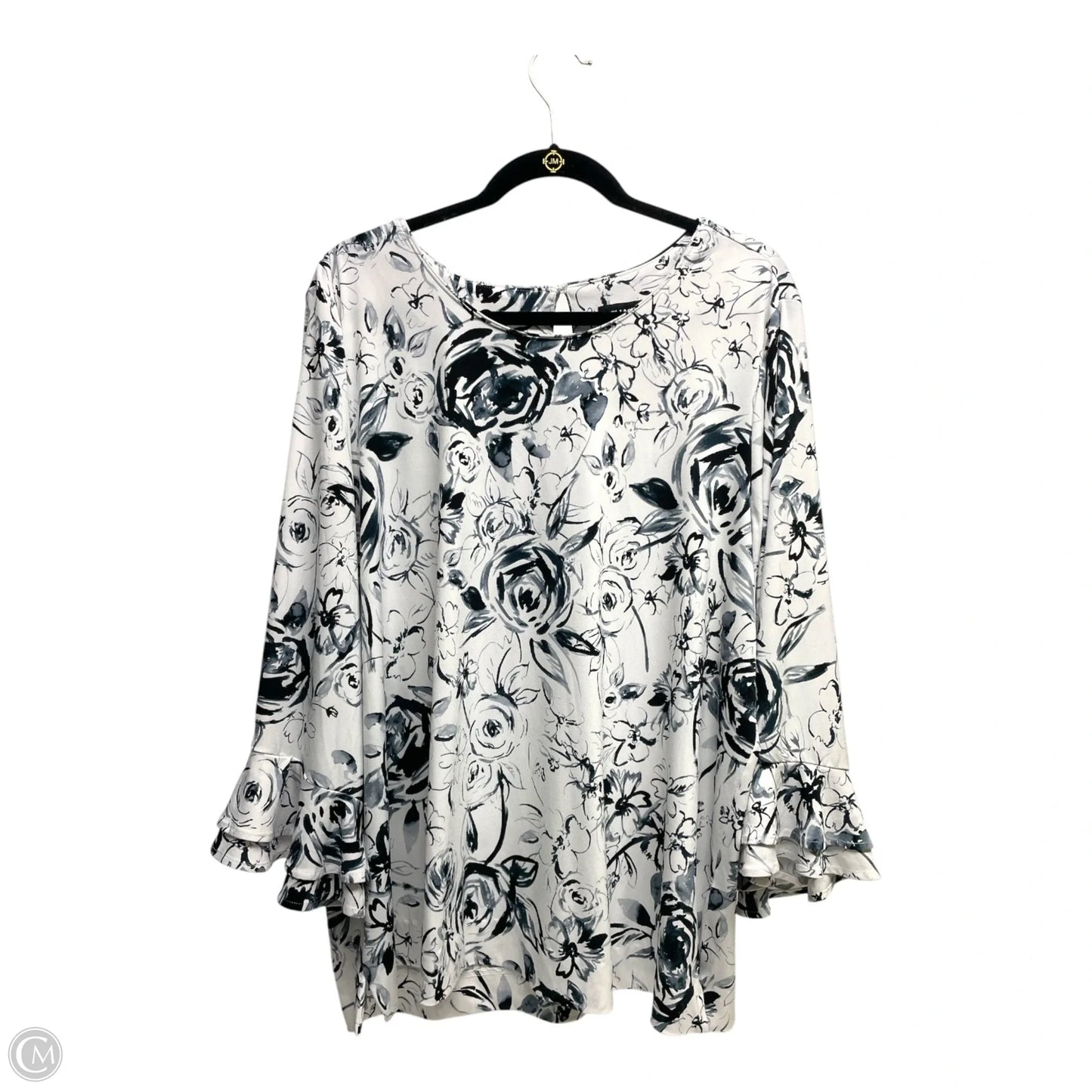 Blouse Designer By Karl Lagerfeld In Floral Print, Size: 2x
