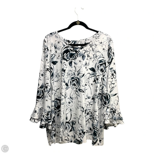 Blouse Designer By Karl Lagerfeld In Floral Print, Size: 2x