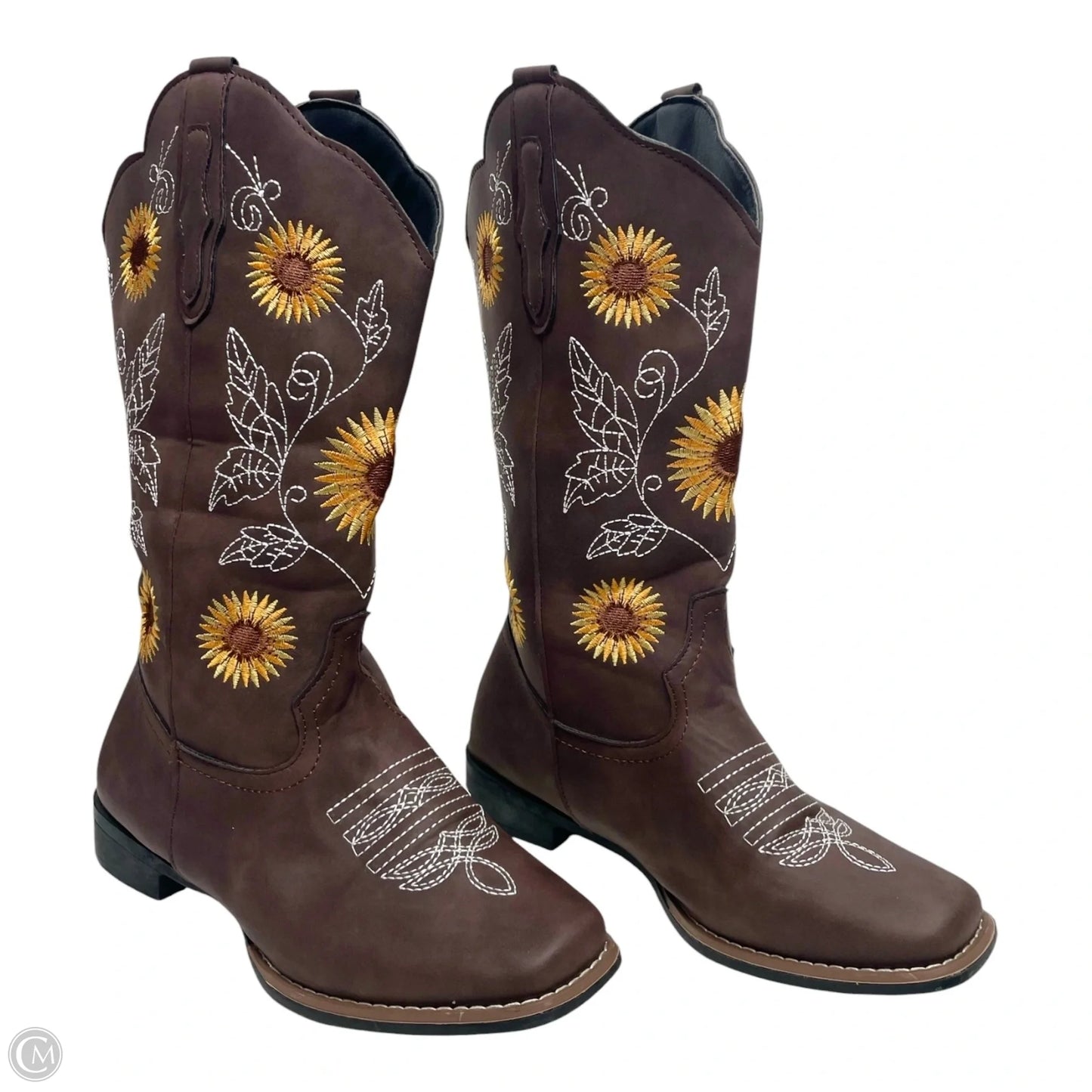 Boots Western By Clothes Mentor In Floral Print, Size: 10.5