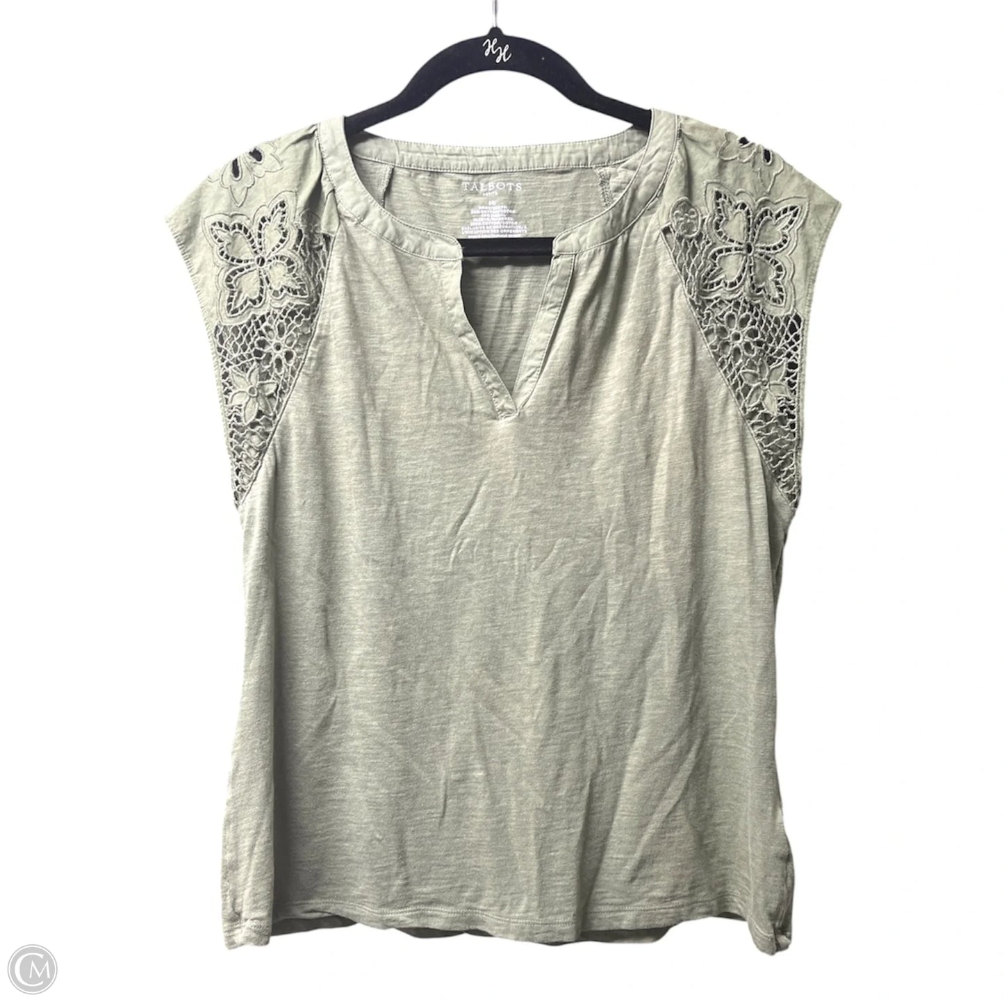 Top Short Sleeve By Talbots In Green, Size: Mp