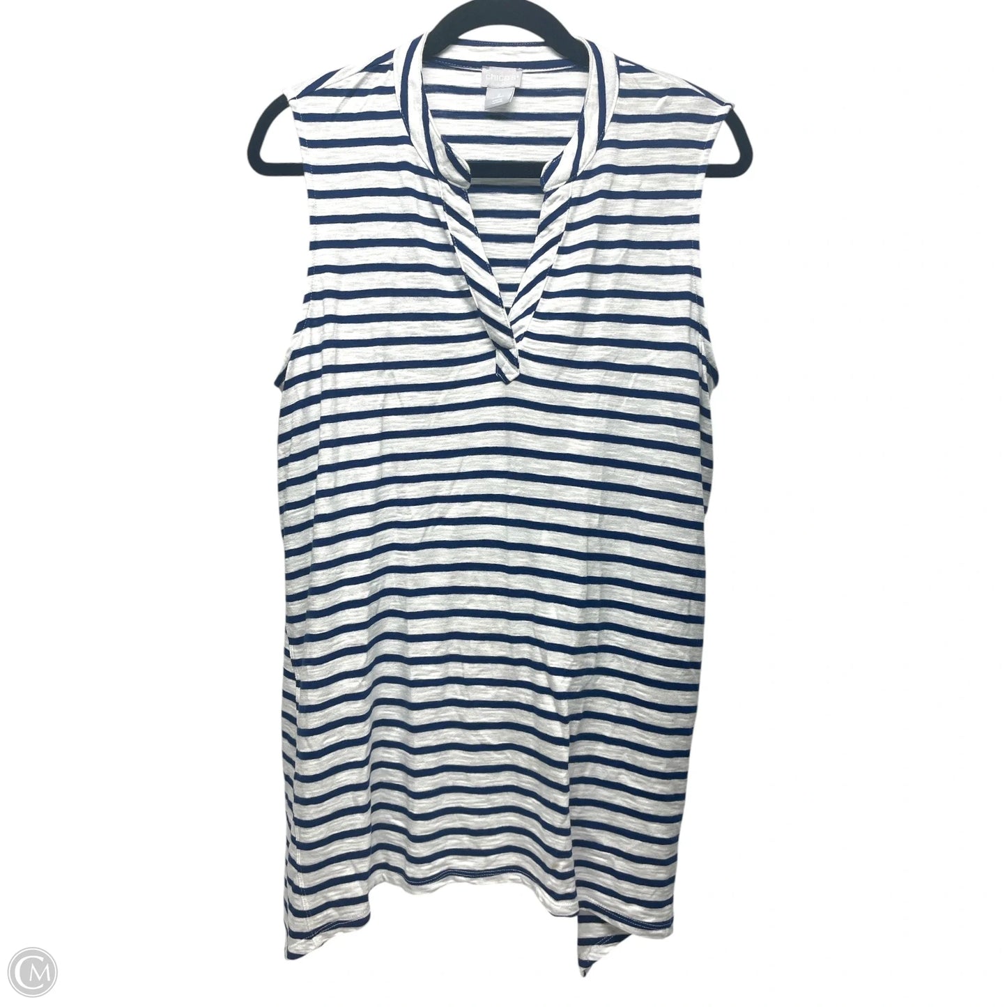 Tunic Sleeveless By Chicos In Striped Pattern, Size: L