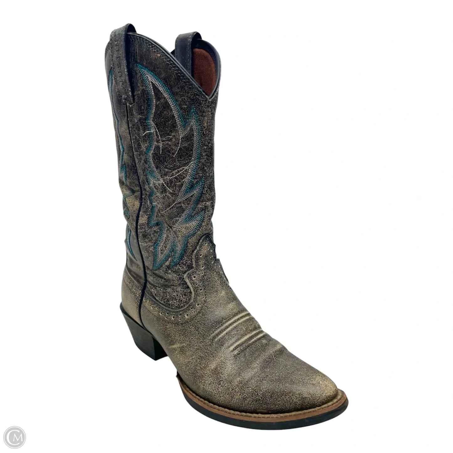 Boots Western By Justin In Blue & Tan, Size: 7.5