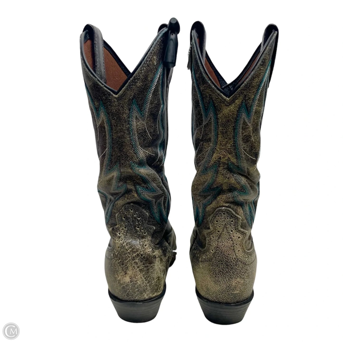 Boots Western By Justin In Blue & Tan, Size: 7.5