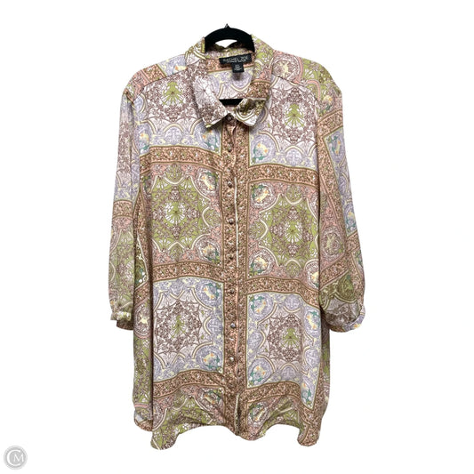 Blouse 3/4 Sleeve By Rachel Zoe In Multi-colored, Size: 3x