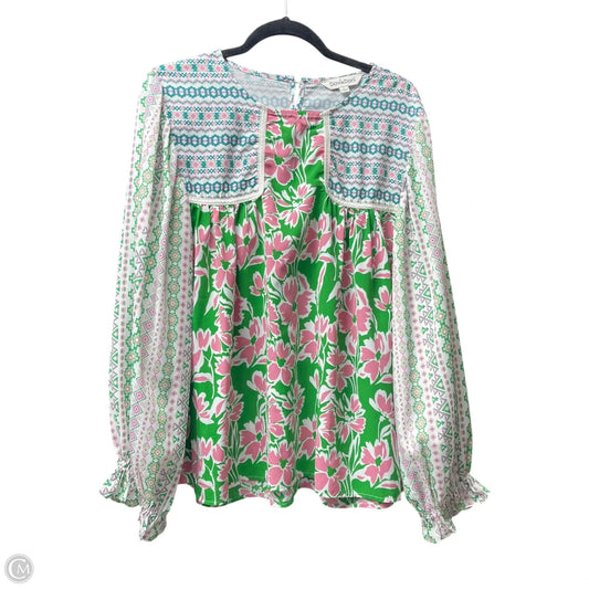 Top Long Sleeve By Davi & Dani In Floral Print, Size: L