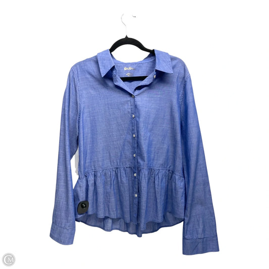 Top Long Sleeve Designer By Lilly Pulitzer In Blue, Size: L