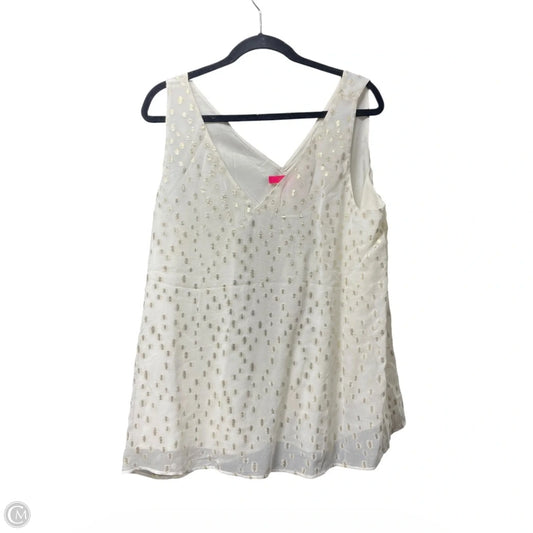 Blouse Designer By Lilly Pulitzer In Gold & White, Size: Xl