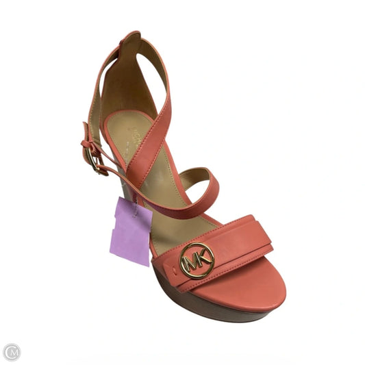 Sandals Heels Wedge By Michael By Michael Kors In Coral, Size: 8