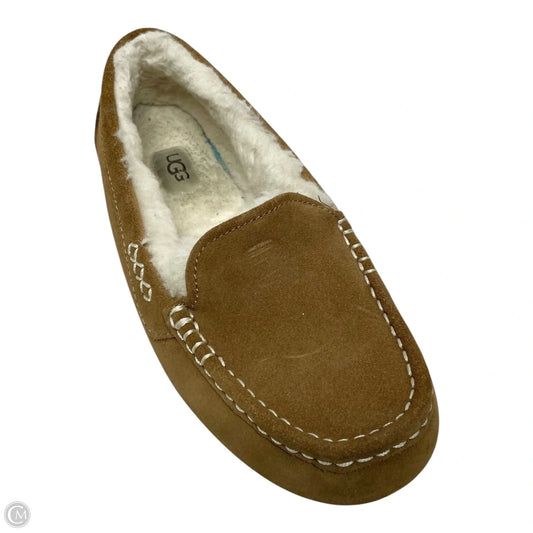 Slippers Designer By Ugg In Brown & White, Size: 7