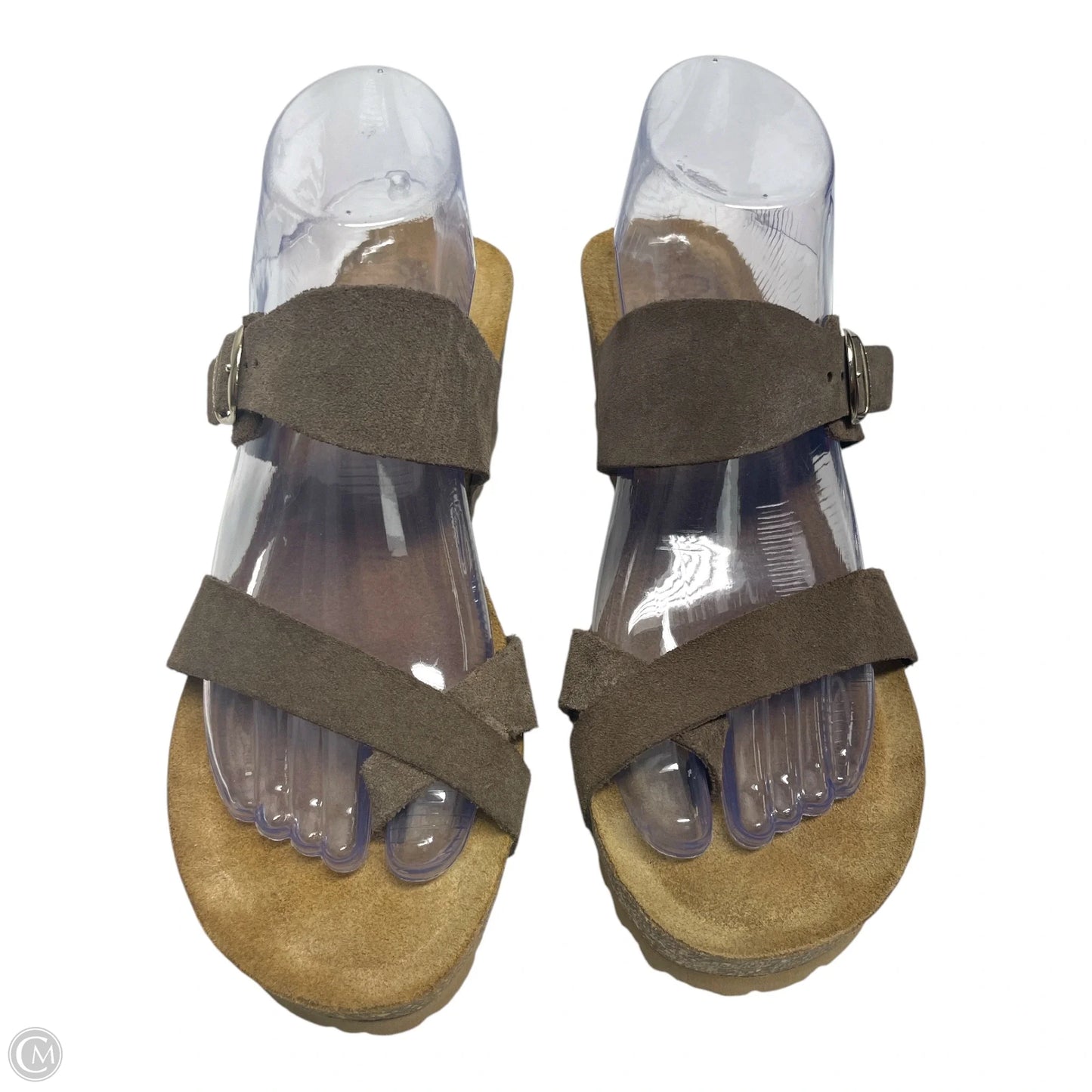 Sandals Heels Wedge By yokono -  In Tan, Size: 9