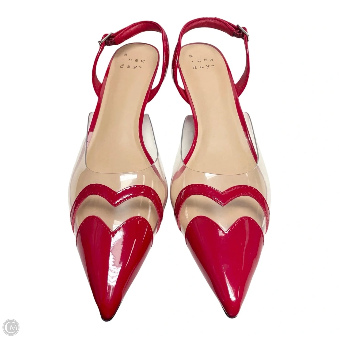 Shoes Heels Kitten By A New Day In Red & Tan, Size: 9.5