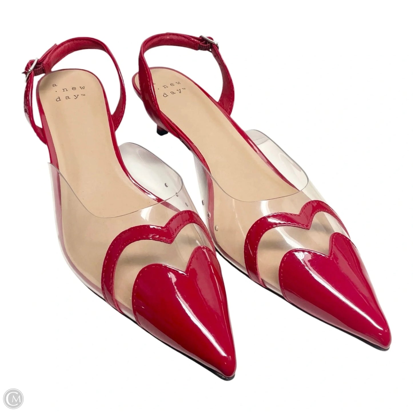 Shoes Heels Kitten By A New Day In Red & Tan, Size: 9.5