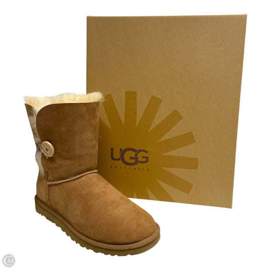 Boots Designer By Ugg In Brown & Cream, Size: 9