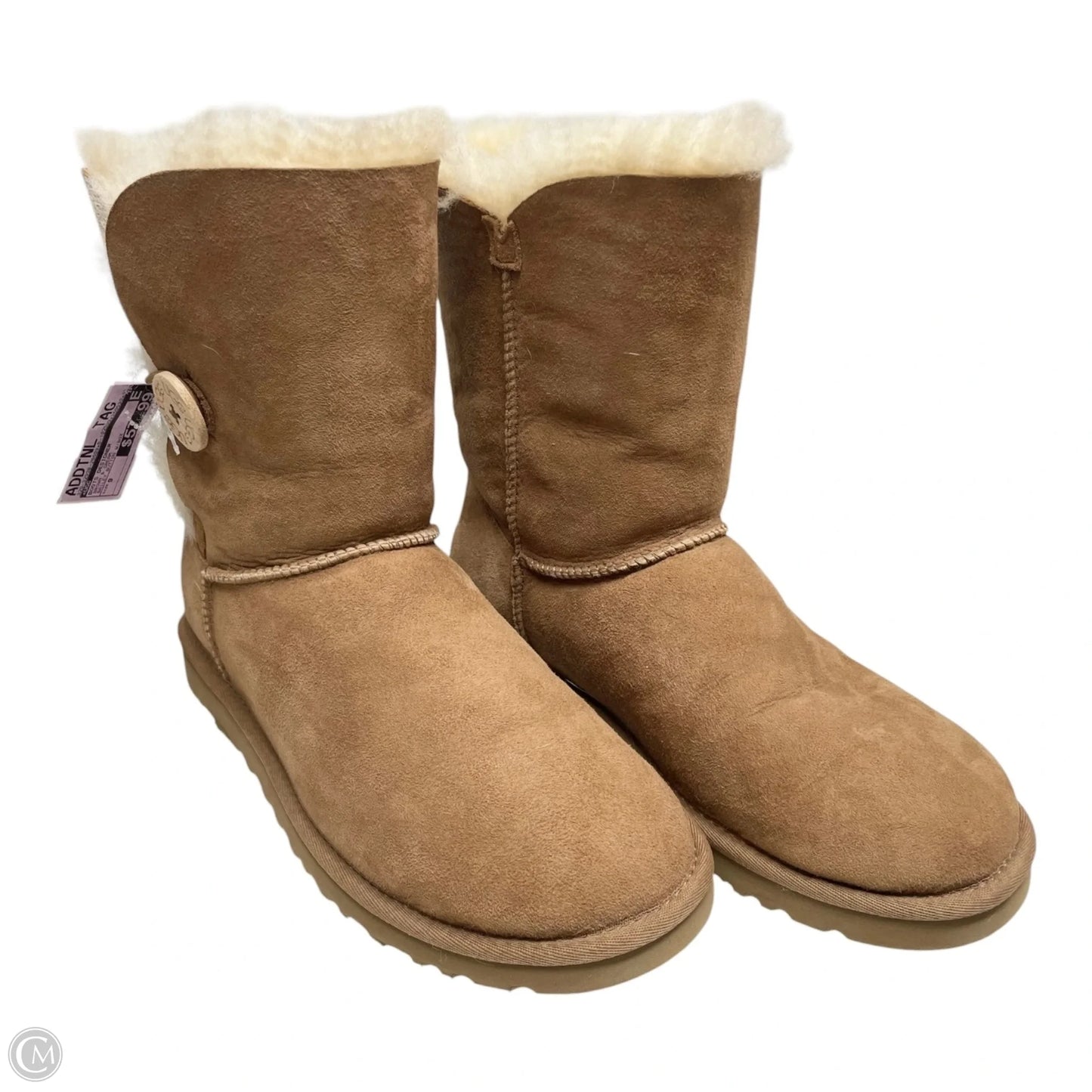 Boots Designer By Ugg In Brown & Cream, Size: 9