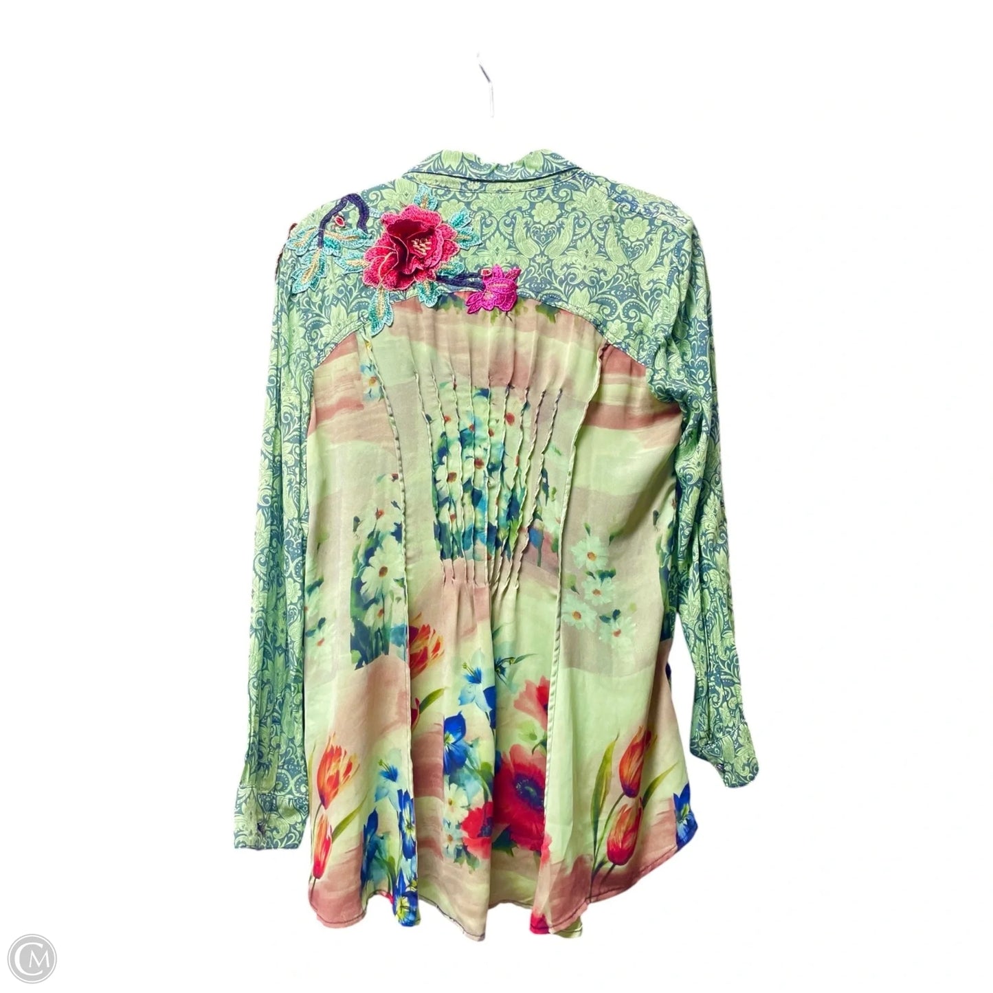 Top Long Sleeve By Aratta Silent Journey In Floral Print, Size: M