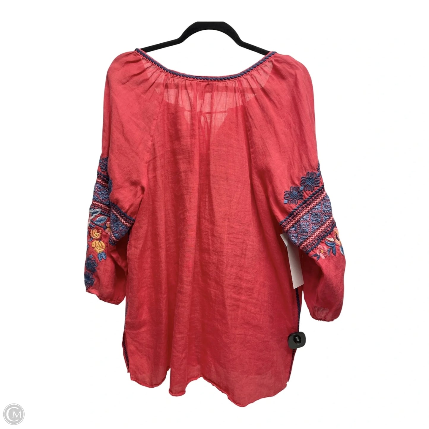 Blouse Designer By Johnny Was In Floral Print, Size: L