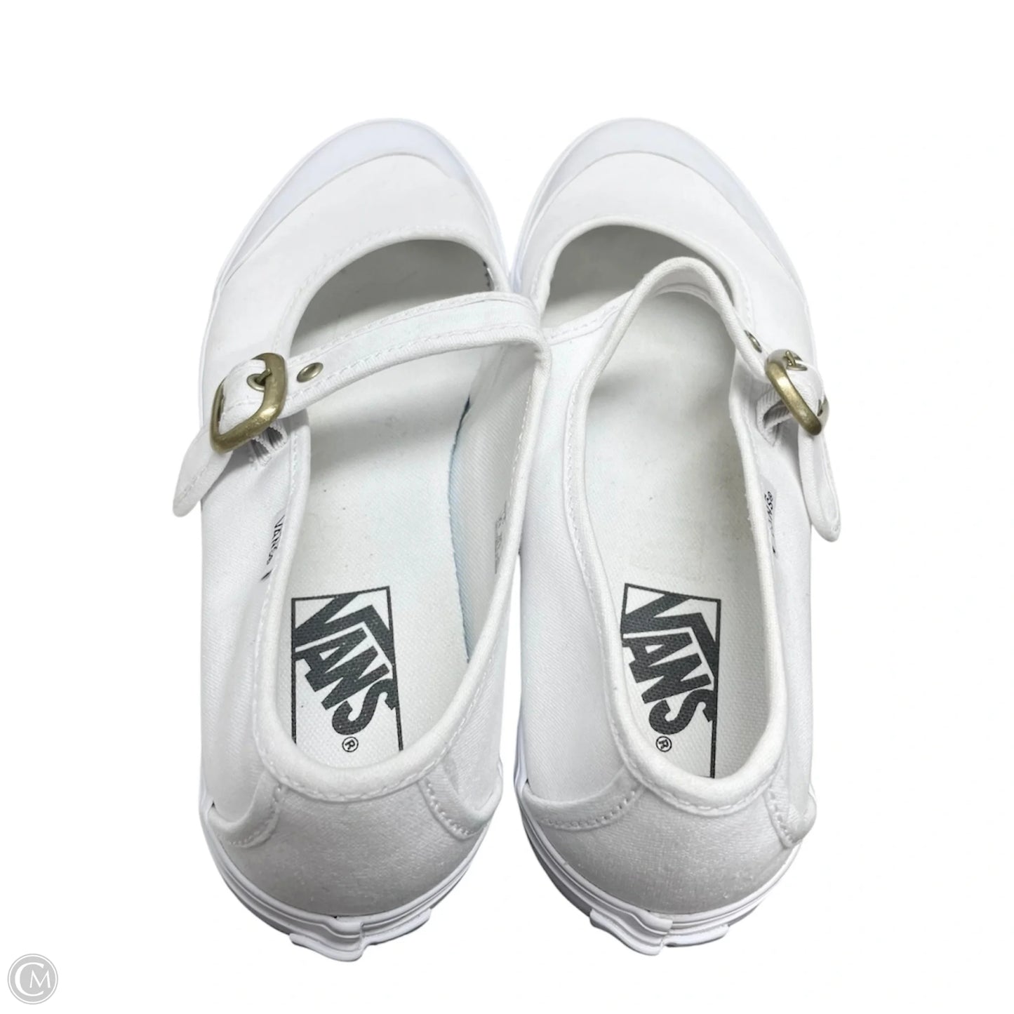 Shoes Flats By Vans In White, Size: 9
