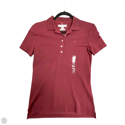 Top Short Sleeve By Tommy Hilfiger In Maroon, Size: Xs