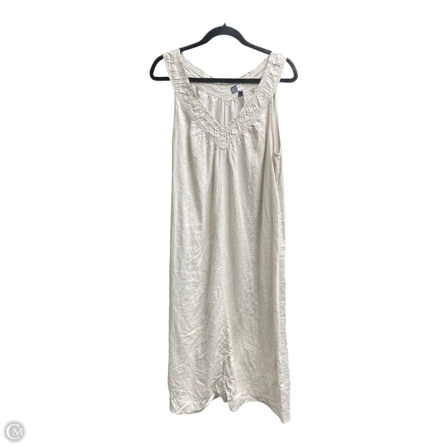 Dress Casual Midi By Saks Fifth Avenue In Beige, Size: L