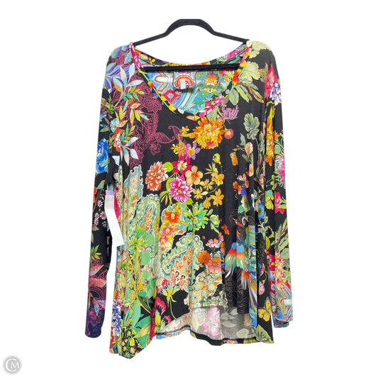 Top Long Sleeve Designer By Johnny Was In Floral Print, Size: Xxl