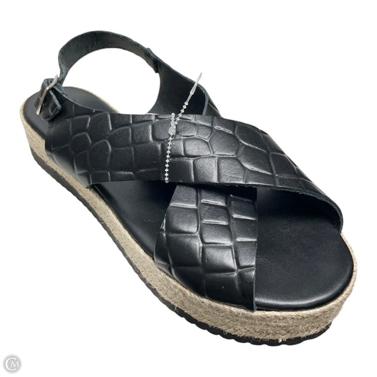 Sandals Heels Platform By Cmc In Black & Cream, Size: 10.5