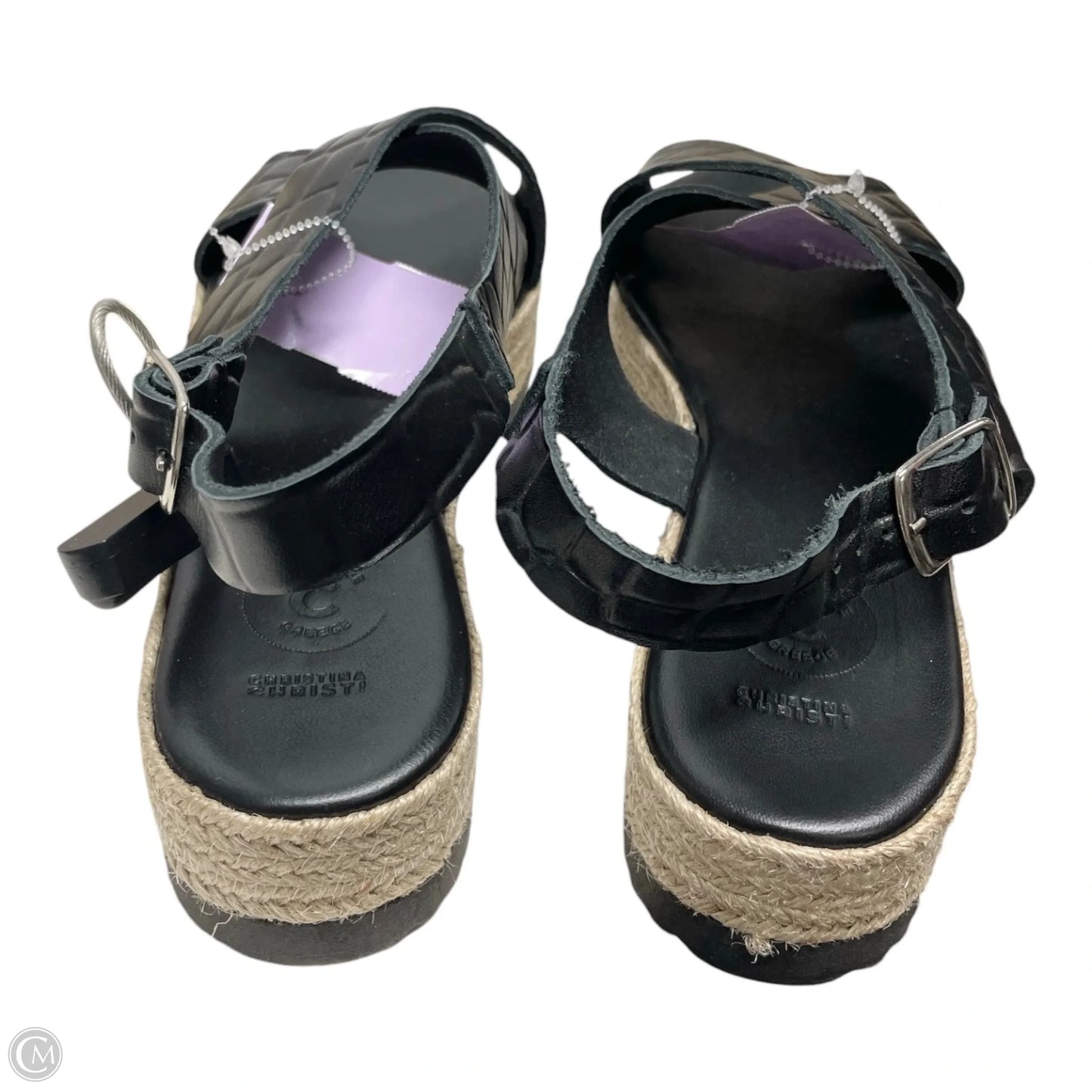 Sandals Heels Platform By Cmc In Black & Cream, Size: 10.5