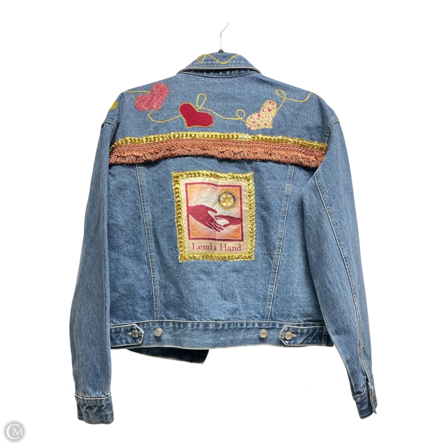 Jacket Denim By Baccini In Blue Denim, Size: L