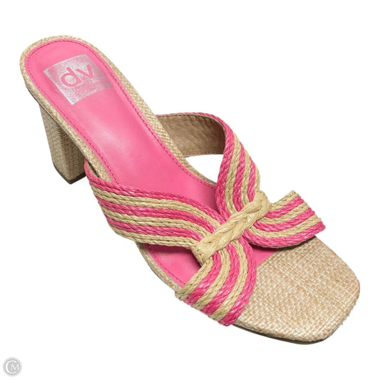 Sandals Heels Block By Dolce Vita In Pink & Tan, Size: 8