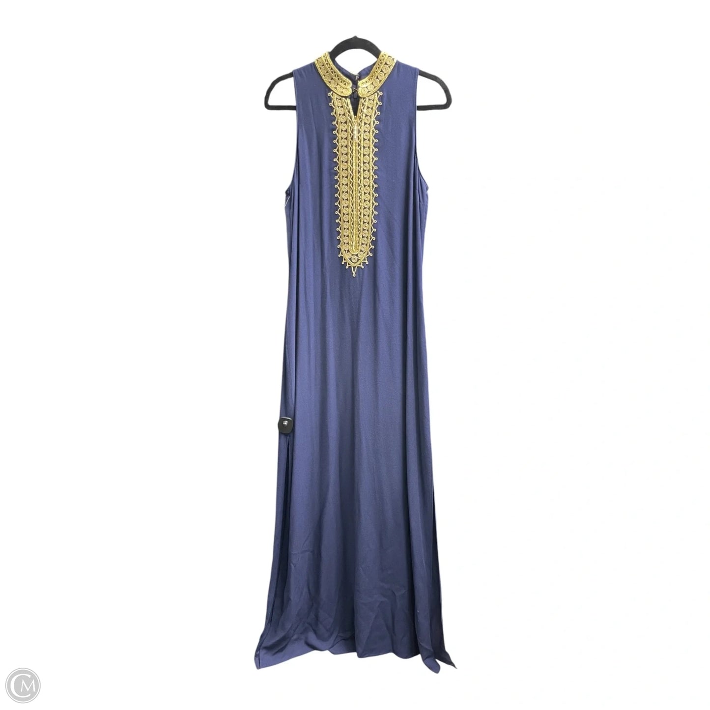 Dress Casual Maxi By Lilly Pulitzer In Blue & Gold, Size: 6
